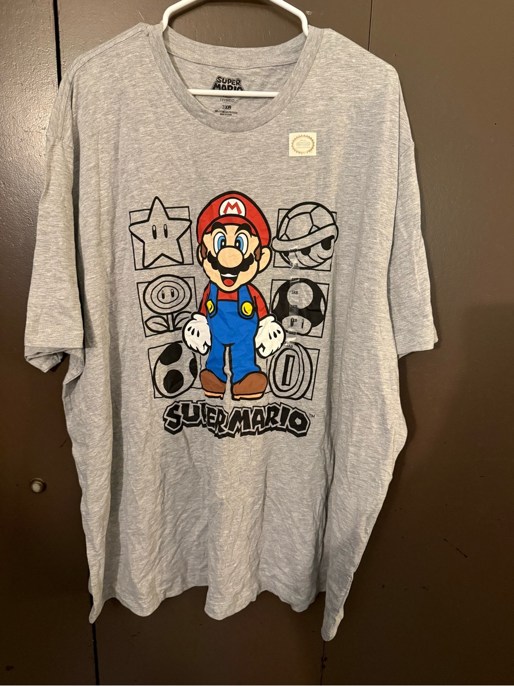 Nintendo Super Mario Tee - Gray, Red, Blue, Brown